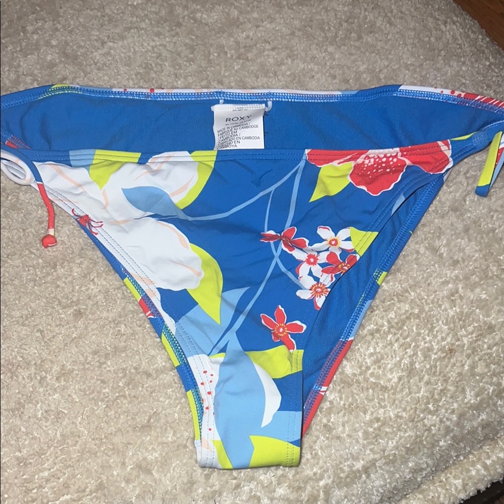 Roxy Blue Floral Bikini Bottom